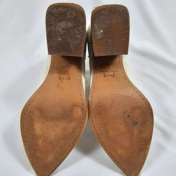 Marc Fisher Matter Boots In White Leather - Size 11 - Picture 5 of 9